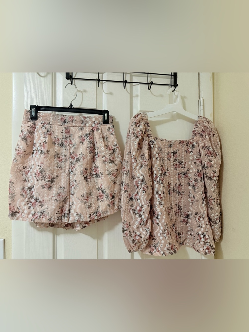 Floral Lace-Trim Pink Women’s Skirt